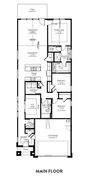2D floor plan layout for the Magnolia by View Homes in Talley Fields, San Antonio, TX (Image 3).