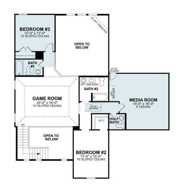 2D floor plan layout of this home in Lilyana, Celina, TX (Image 2).