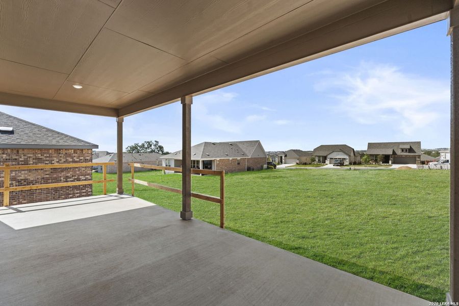 Exterior details and patio area of a home in Del Webb New Braunfels at Veramendi, New Braunfels (Image 3).