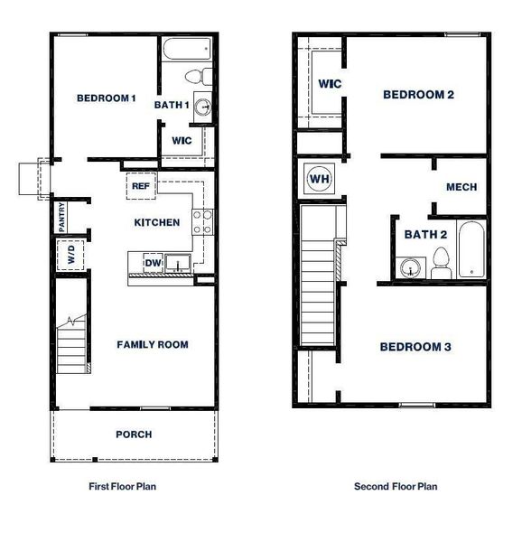 2D floor plan layout of this home in Castles Edge, Willis, TX (Image 2).