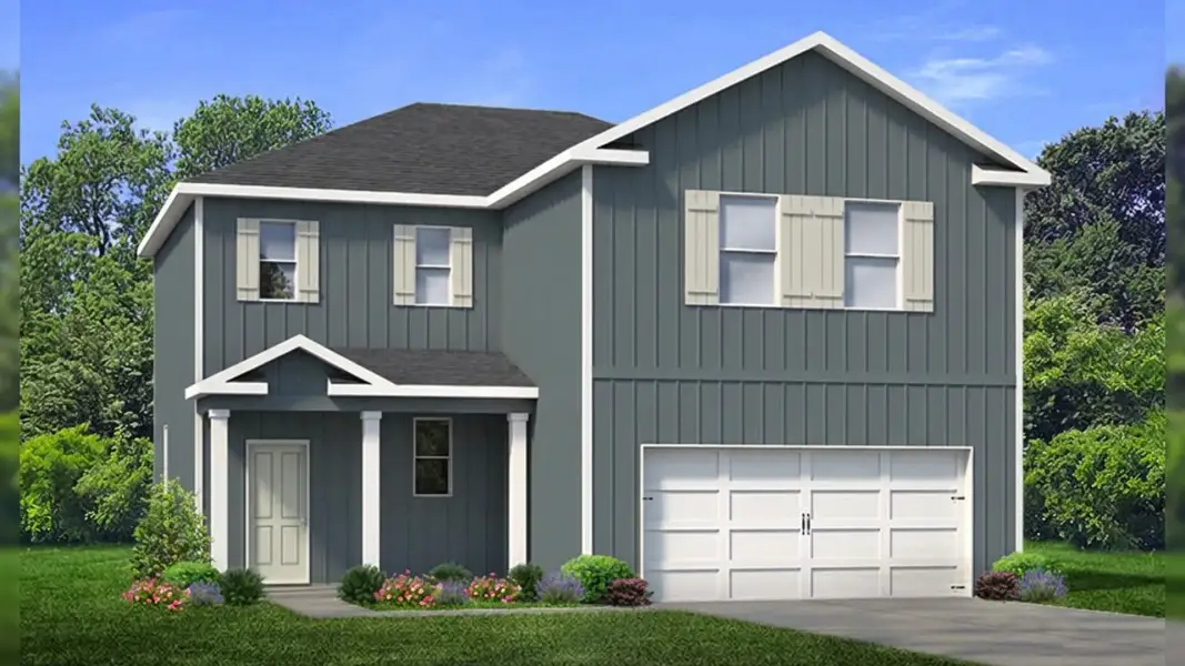 Front exterior of a new home in Magnolia Lane, Santa Rosa Beach, FL, highlighting curb appeal (Image 1). Front exterior of a new home in Magnolia Lane, Santa Rosa Beach, FL, highlighting curb appeal (Image 1).