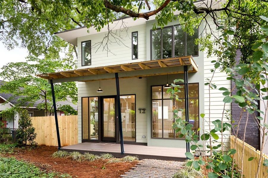 Exterior details and patio area of a home in , Atlanta (Image 28).