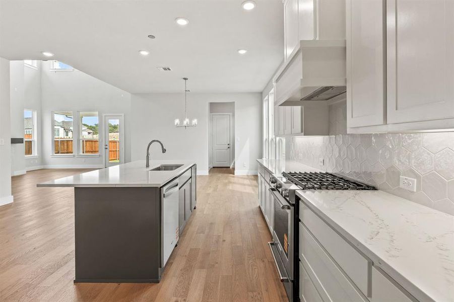 Furnished interior view inside a new home in The Heights at Uptown Celina, Celina (Image 7). Furnished interior view inside a new home in The Heights at Uptown Celina, Celina (Image 7).