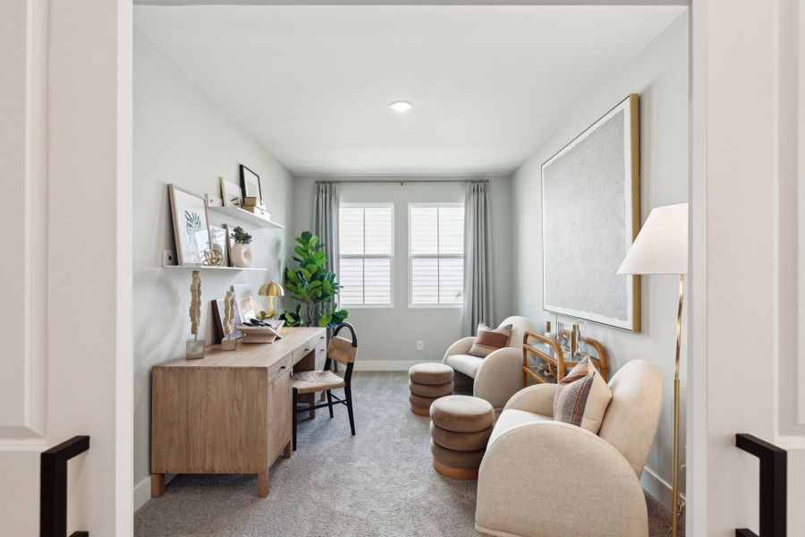 Home office with sliding doors Home office with sliding doors