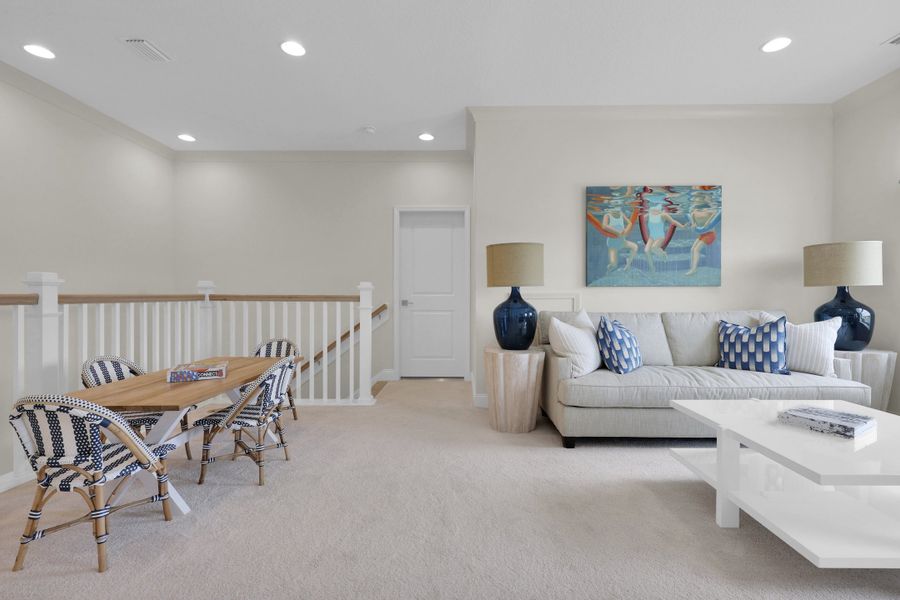 Representative furnished interior of a home built from the Sawyer by Riverside Homes in Hidden Creek at SilverLeaf Phase 1, St. Augustine (Image 14). Representative furnished interior of a home built from the Sawyer by Riverside Homes in Hidden Creek at SilverLeaf Phase 1, St. Augustine (Image 14).