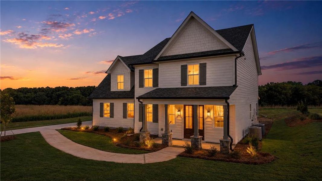 Front exterior of a new home in , Madison, GA, highlighting curb appeal (Image 33). Front exterior of a new home in , Madison, GA, highlighting curb appeal (Image 33).