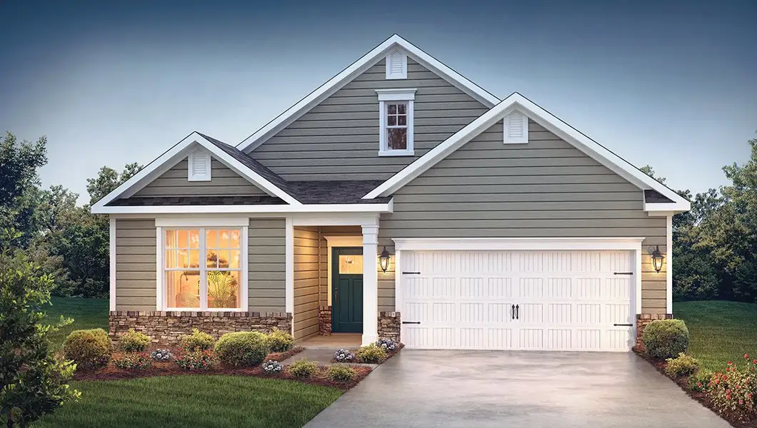 Front exterior of a home in the Reserve at Tap Root Farms community, located in Fletcher, NC (Image 2).