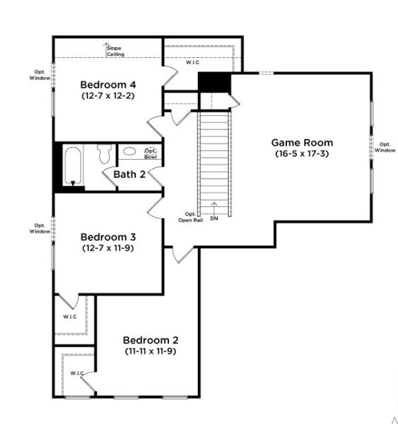 2D floor plan layout for the Lighthouse by DRB Homes in Bluffs at Sun Colony, Longs, SC (Image 3).