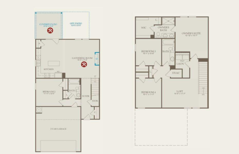 2D floor plan layout of this home in Grand Arbor, Blythewood, SC (Image 4).