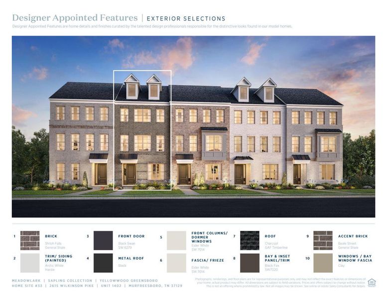 Sample of building materials used in homes in Meadowlark, Murfreesboro (Image 6).