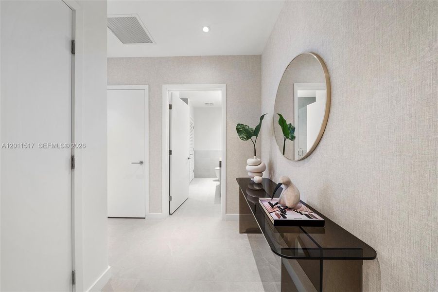Furnished interior view inside a new home in , Miami Beach (Image 13). Furnished interior view inside a new home in , Miami Beach (Image 13).