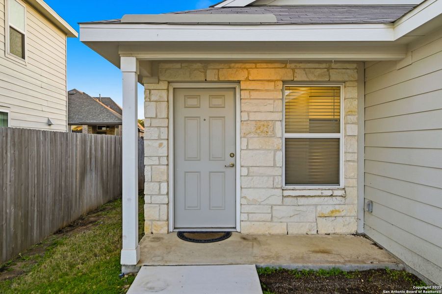 Exterior details and patio area of a home in Vida: Cottage Collection, San Antonio (Image 14). Exterior details and patio area of a home in Vida: Cottage Collection, San Antonio (Image 14).