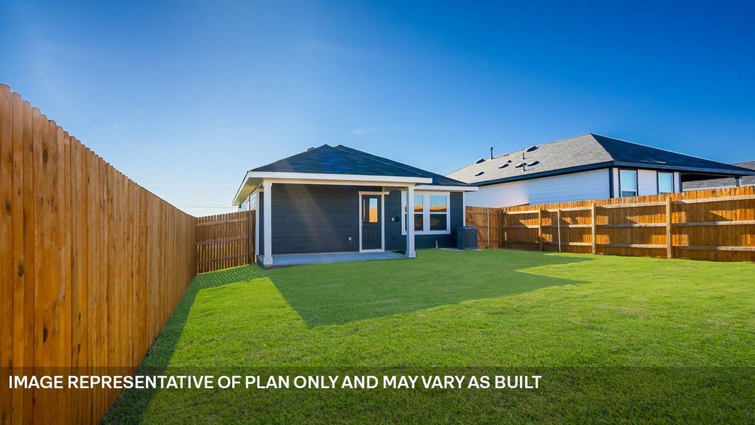 Exterior details and patio area of a home in Marigold, Kyle (Image 3).