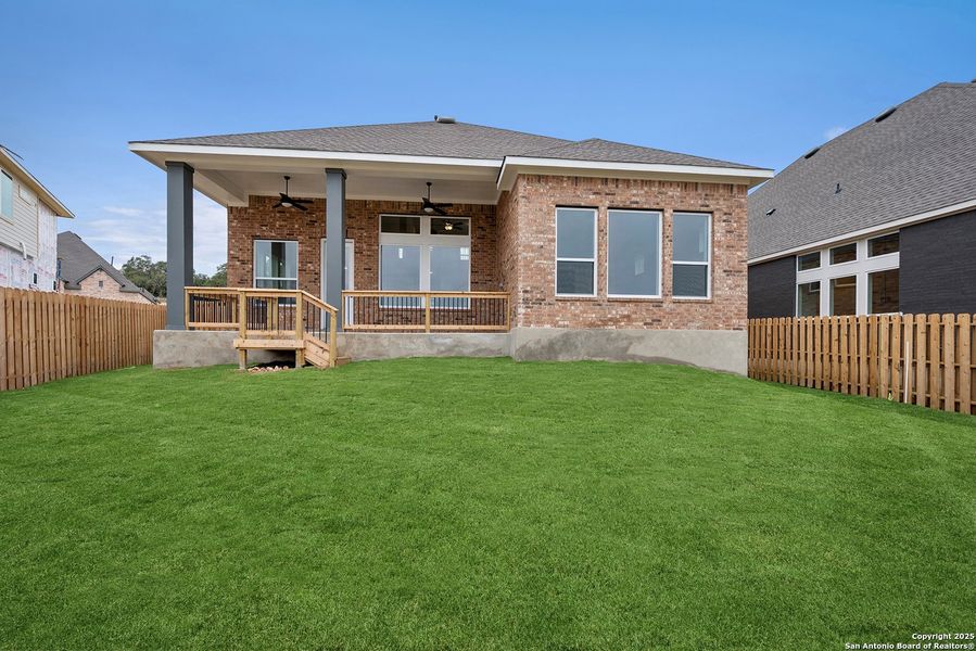 Exterior details and patio area of a home in Windsong - Reserve Series, Boerne (Image 24). Exterior details and patio area of a home in Windsong - Reserve Series, Boerne (Image 24).