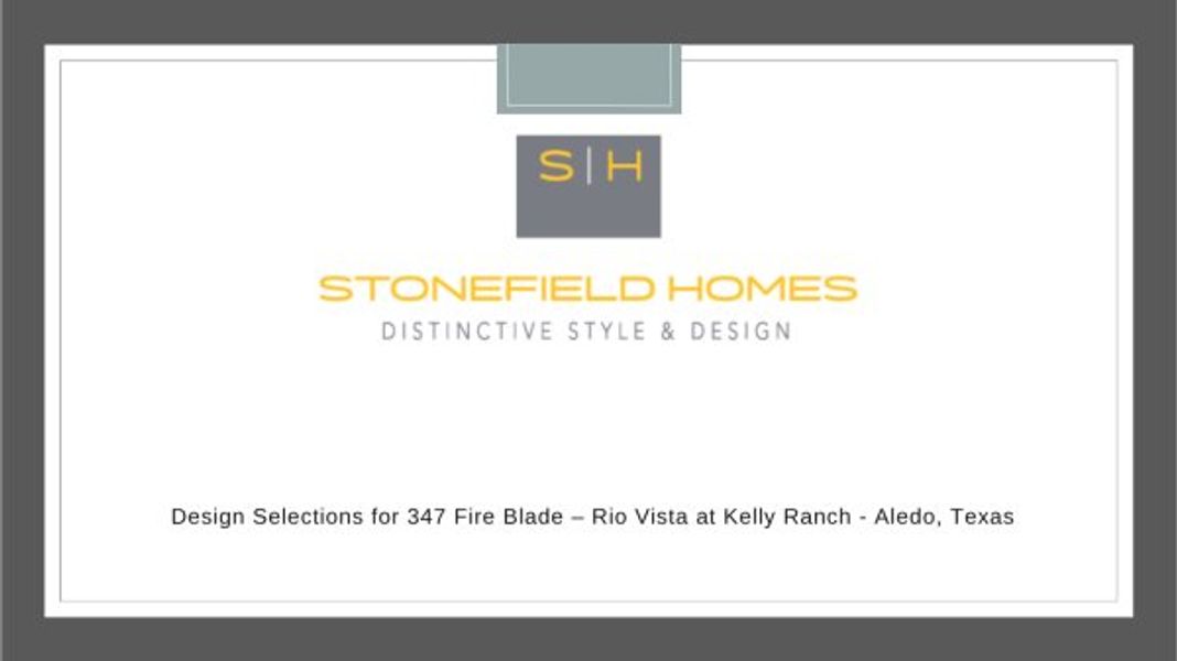 Sample of building materials used in homes in Rio Vista at Kelly Ranch, Aledo (Image 22).