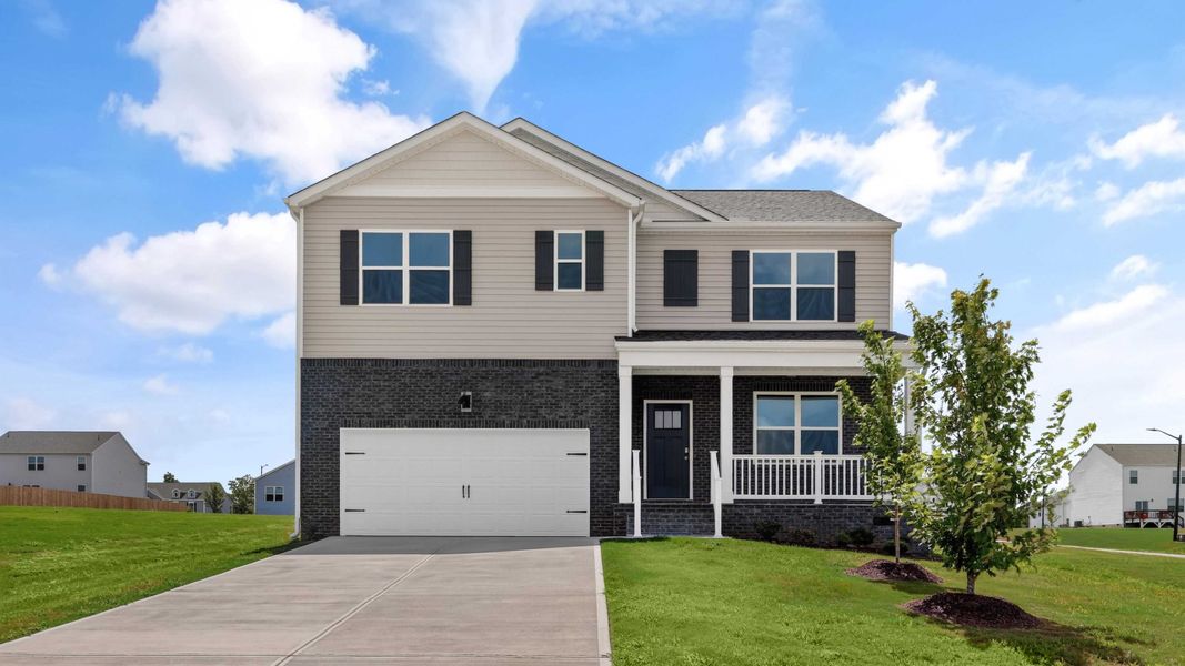 Front exterior of a new home in Mason Ridge, Spring Lake, NC, highlighting curb appeal (Image 1). Front exterior of a new home in Mason Ridge, Spring Lake, NC, highlighting curb appeal (Image 1).