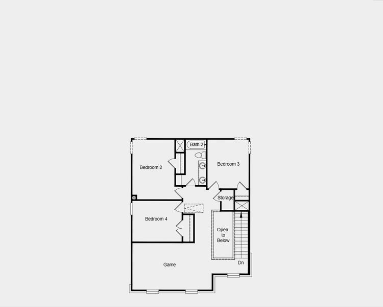 2D floor plan layout for the Maestro 2 by Taylor Morrison in Stonewall Ranch 40s, Liberty Hill, TX (Image 5).
