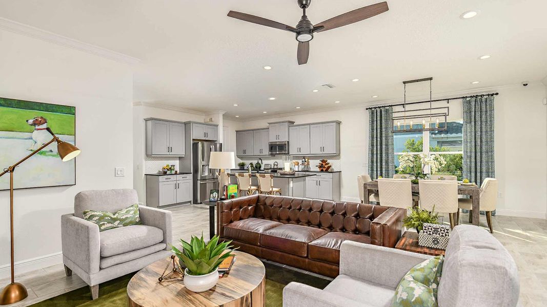 Furnished interior view inside a new home in SkySail Real Estate and Homes for Sale in Naples, FL - Neal Communities, Naples (Image 15).