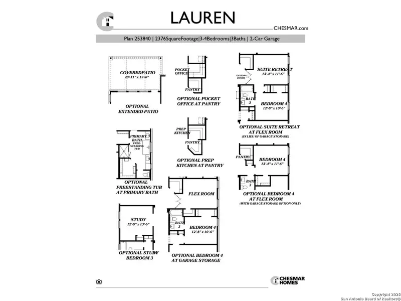 2D floor plan layout of this home in Prominence, San Antonio, TX (Image 3).