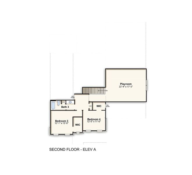 2D floor plan layout for the Worthington by Grant & Co in White Oak, Arlington, TN (Image 4).