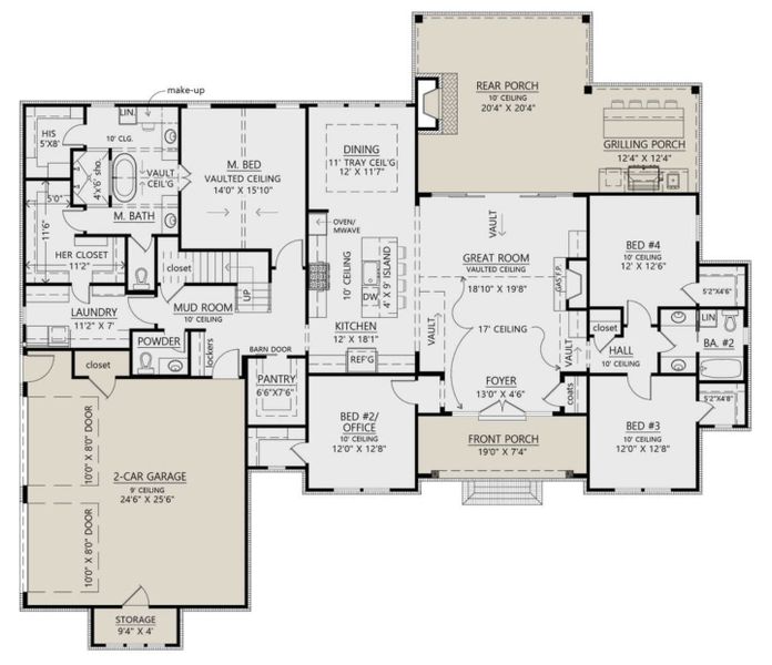 2D floor plan layout for the Sutton by Zeal Home Builders in Parallel Pastures, Poolville, TX (Image 3). 2D floor plan layout for the Sutton by Zeal Home Builders in Parallel Pastures, Poolville, TX (Image 3).