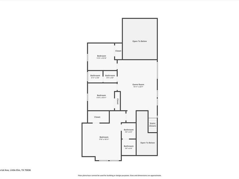2D floor plan layout of this home in Royal Court, Little Elm, TX (Image 3). 2D floor plan layout of this home in Royal Court, Little Elm, TX (Image 3).