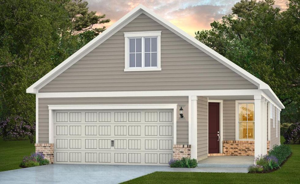 Front exterior of a new home in Del Webb Charleston at Nexton, Summerville, SC, highlighting curb appeal (Image 1). Front exterior of a new home in Del Webb Charleston at Nexton, Summerville, SC, highlighting curb appeal (Image 1).