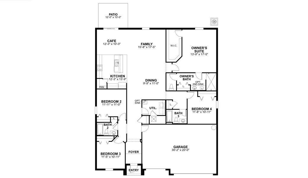 2D floor plan layout for the Liberty by M/I Homes in Fox Branch, Lakeland, FL (Image 3). 2D floor plan layout for the Liberty by M/I Homes in Fox Branch, Lakeland, FL (Image 3).