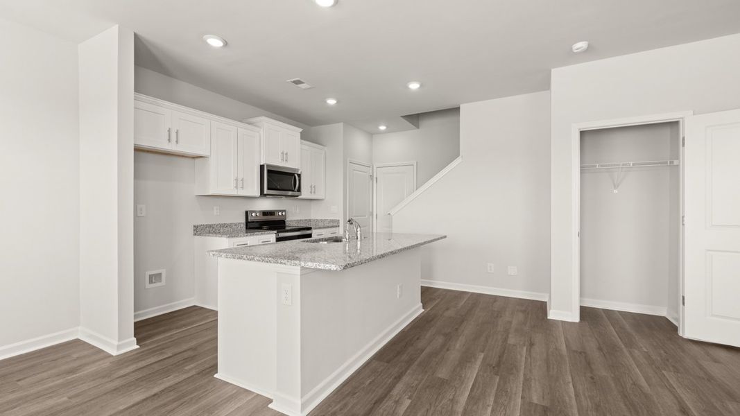 Furnished interior view inside a new home in Rushing Waters Townhomes, North Augusta (Image 7). Furnished interior view inside a new home in Rushing Waters Townhomes, North Augusta (Image 7).