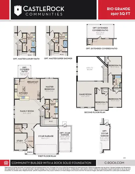 2D floor plan layout for the Rio Grande by CastleRock Communities in Tabor Ranch, Ponder, TX (Image 4). 2D floor plan layout for the Rio Grande by CastleRock Communities in Tabor Ranch, Ponder, TX (Image 4).