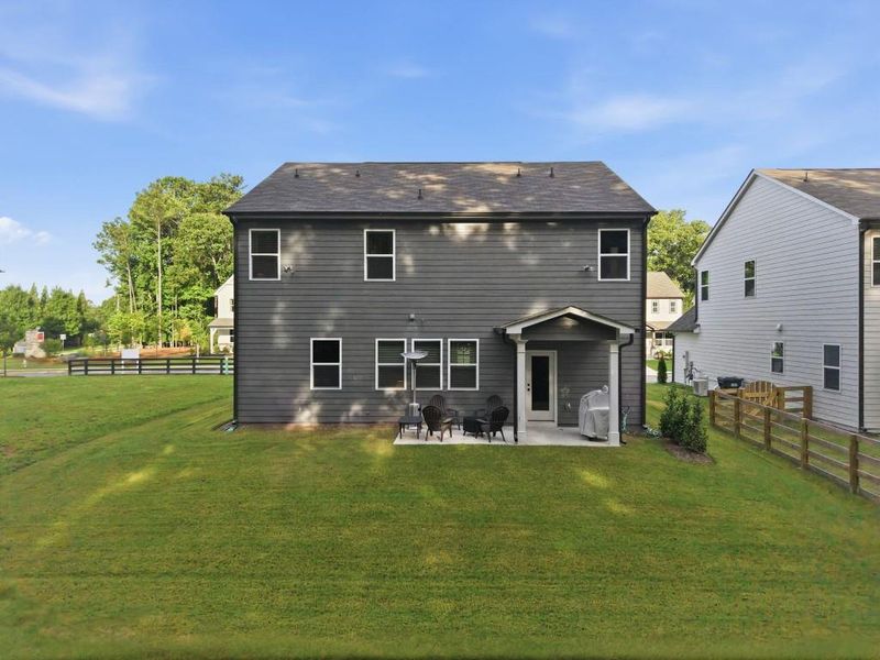 Exterior details and patio area of a home in Cambridge at Steels Bridge, Canton (Image 3).