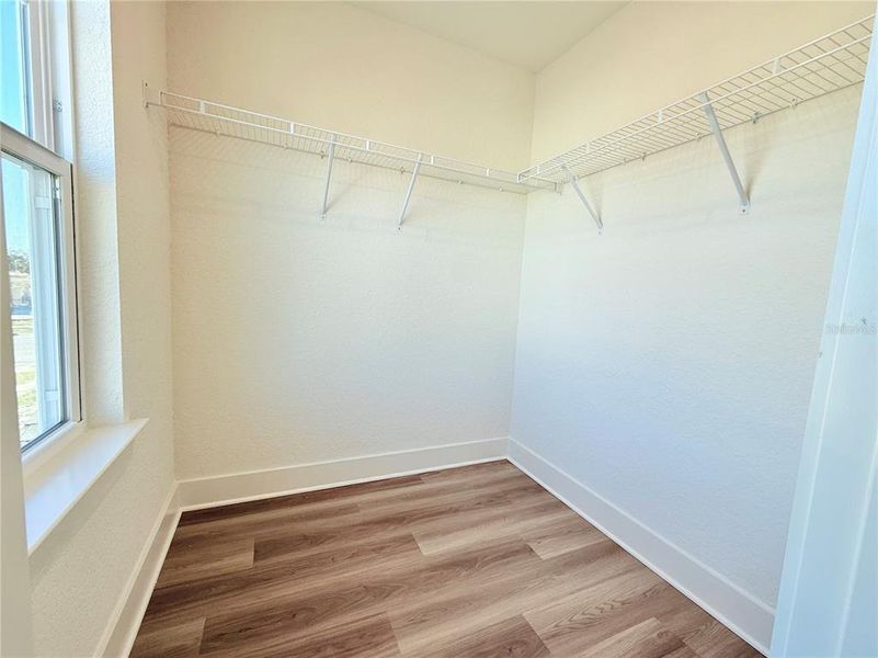 Spacious secondary walk in closet.