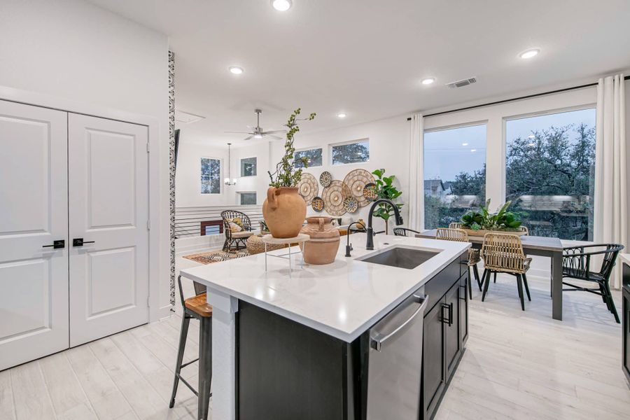 Furnished interior view inside a new home in Santa Rita Ranch, Liberty Hill (Image 15). Furnished interior view inside a new home in Santa Rita Ranch, Liberty Hill (Image 15).