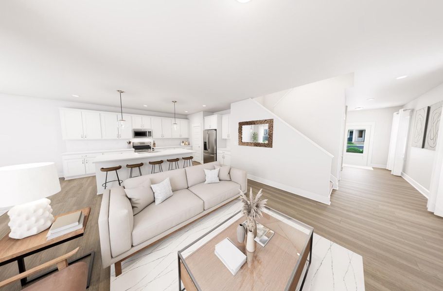 Representative furnished interior of a home built from the Unexpected Compliment by Garman Homes in McConnell Ridge, McLeansville (Image 3).