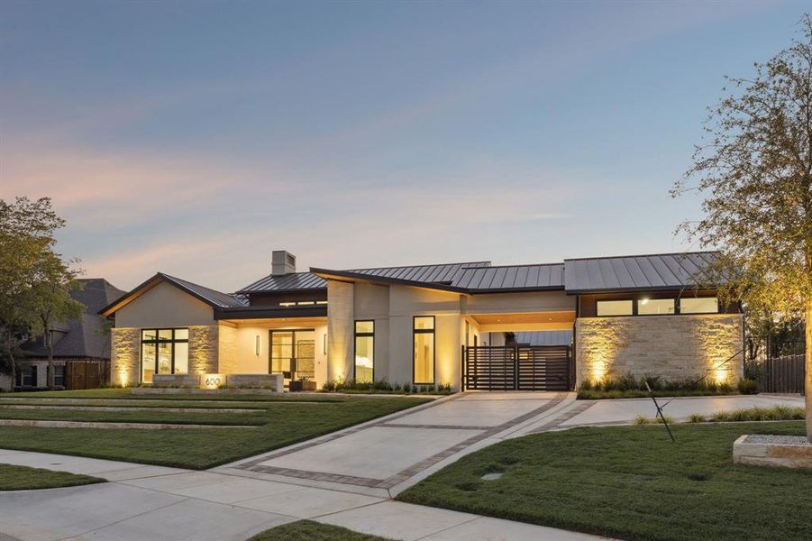 Front exterior of a new home in , Southlake, TX, highlighting curb appeal (Image 2). Front exterior of a new home in , Southlake, TX, highlighting curb appeal (Image 2).