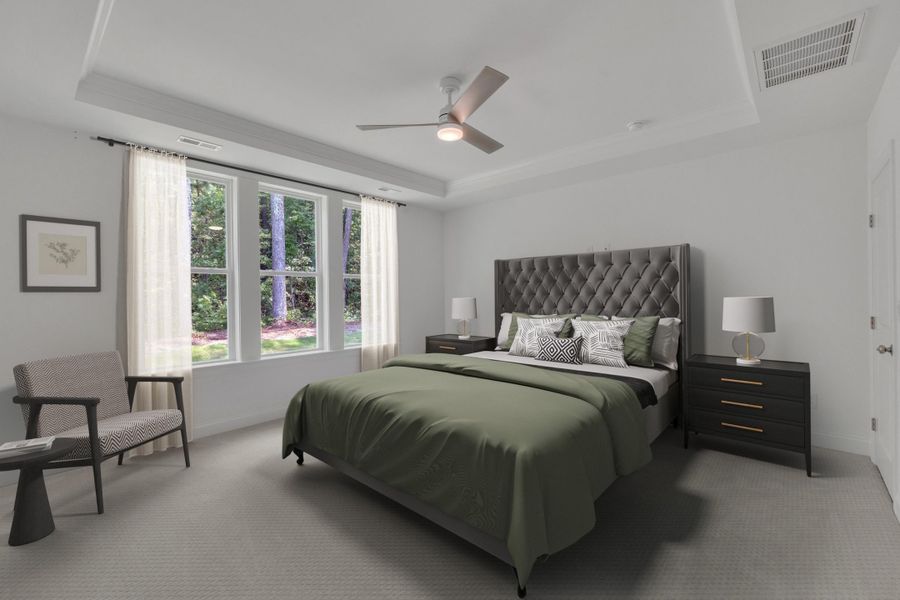 Representative furnished interior of a home built from the The Highland by RobuckHomes in Windwater, Hampstead (Image 30).