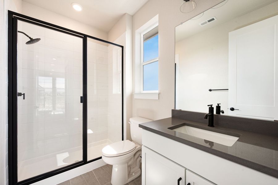 Furnished interior view inside a new home in Kitchel Lake at Serratoga Falls, Timnath (Image 8).