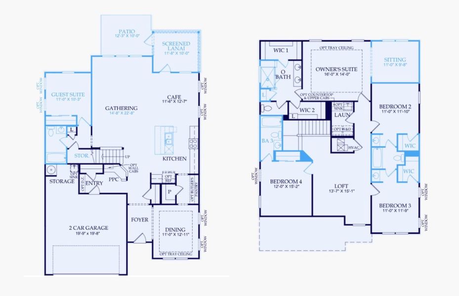 2D floor plan layout of this home in Midpoint at New Riverside, Bluffton, SC (Image 4).