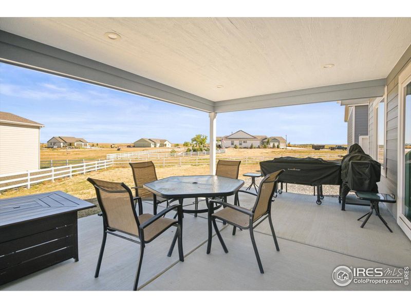 Fantastic covered patio in backyard