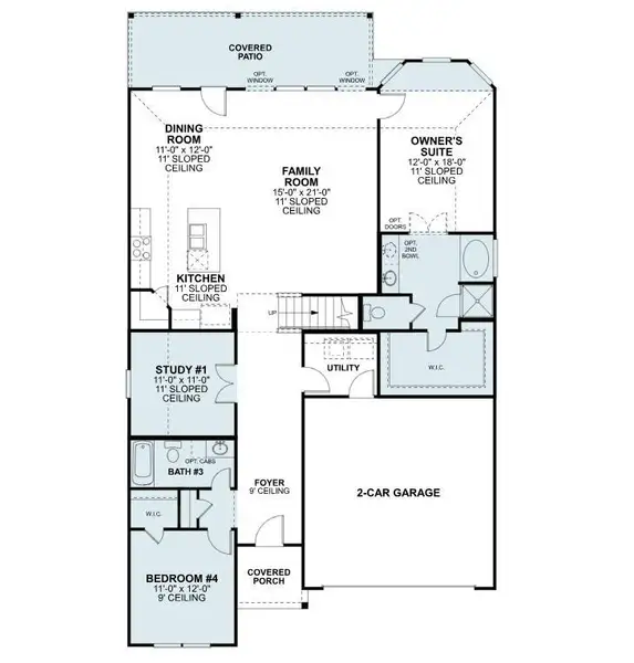 2D floor plan layout of this home in Sorella, Tomball, TX (Image 5).