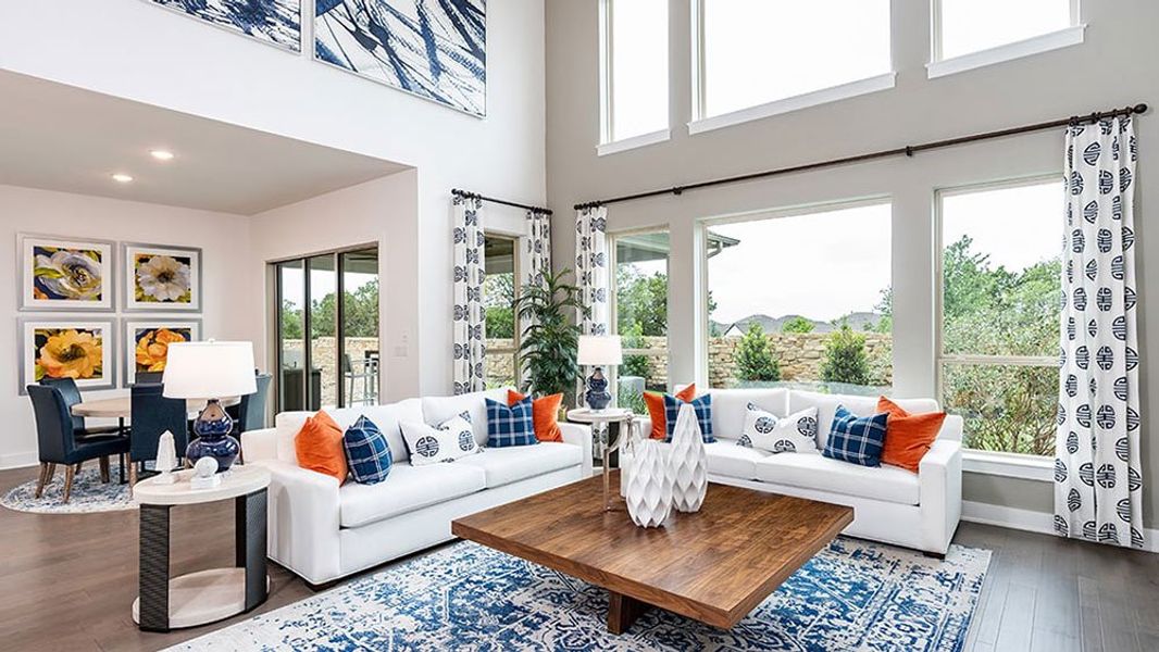 Representative furnished interior of a home built from the Palisade by Taylor Morrison in Travisso Naples Collection, Leander (Image 2). Representative furnished interior of a home built from the Palisade by Taylor Morrison in Travisso Naples Collection, Leander (Image 2).