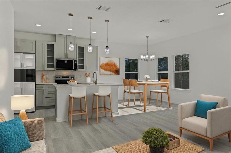 Image is virtually staged, furniture and decor are virtually added