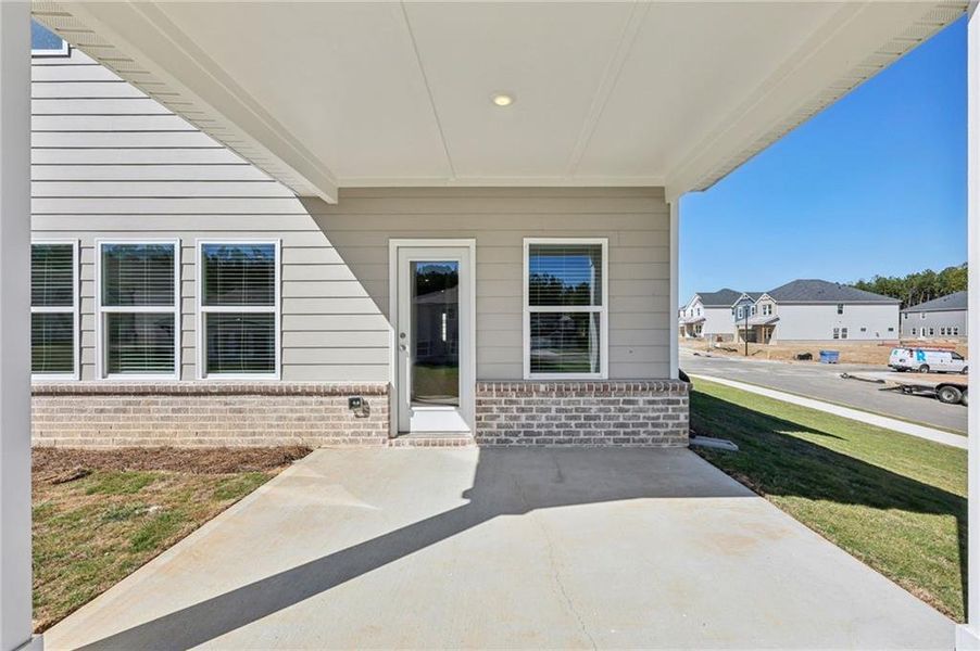 Exterior details and patio area of a home in Parkside at Grayson, Grayson (Image 4).