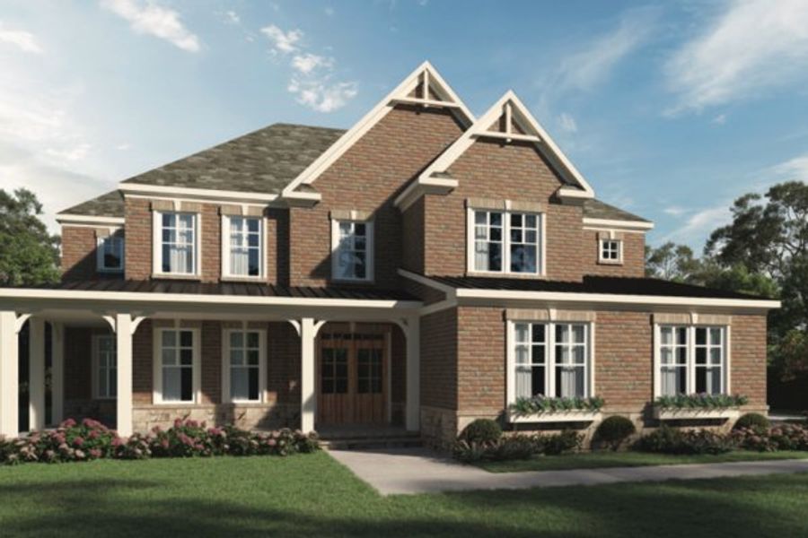 Representative exterior photo of a completed home built from the Cleveland by Kerley Family Homes in The Estates at Hurricane Pointe, Douglasville, GA (Image 6).