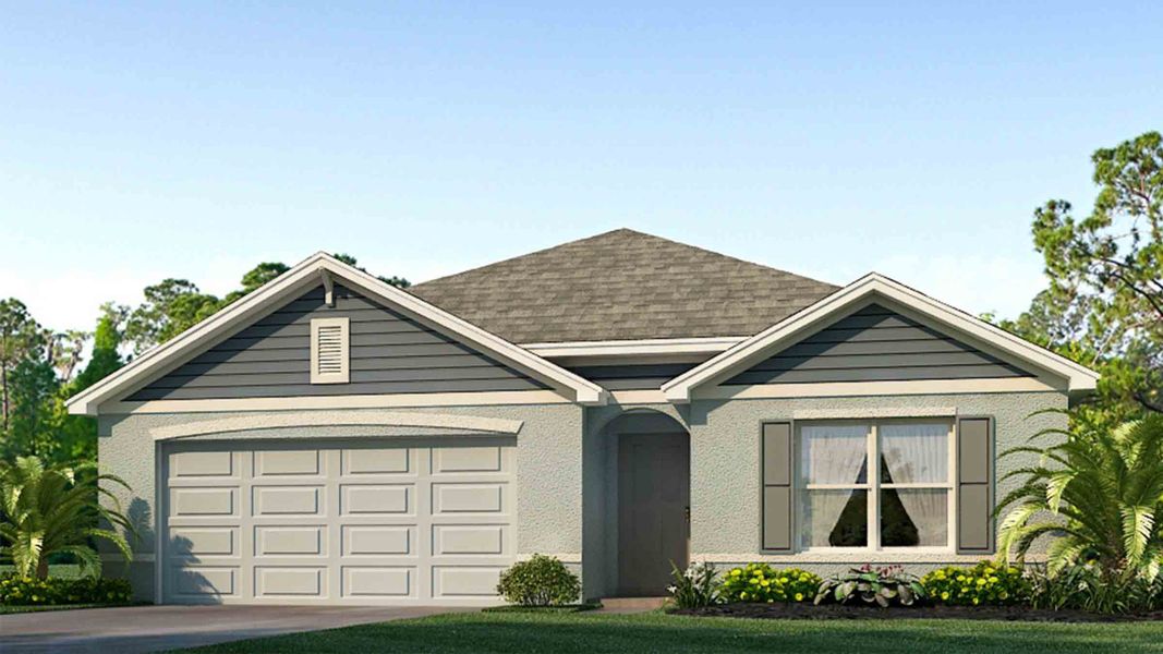 Front exterior of a new home in Summit View, Dade City, FL, highlighting curb appeal (Image 1). Front exterior of a new home in Summit View, Dade City, FL, highlighting curb appeal (Image 1).