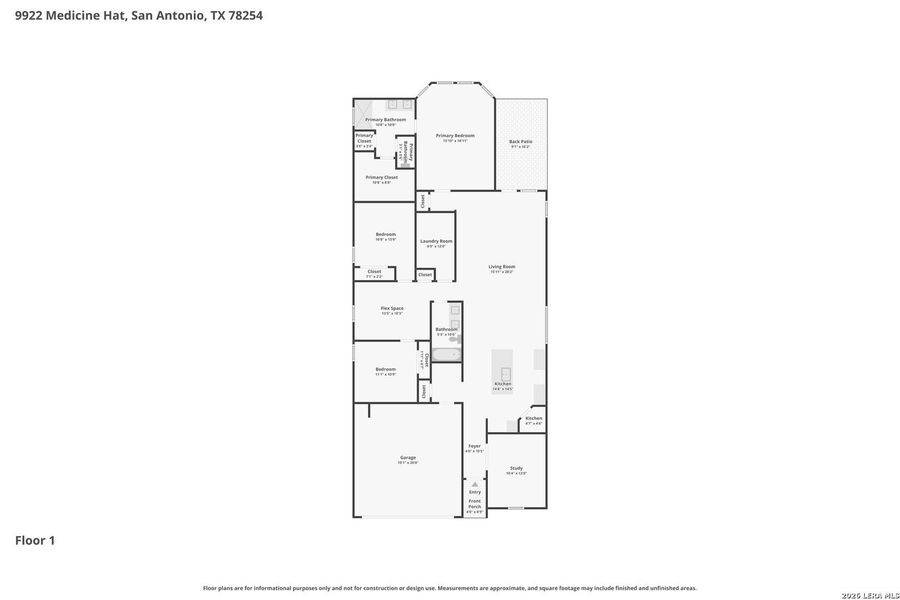 2D floor plan layout of this home in Kallison Ranch, San Antonio, TX (Image 5).
