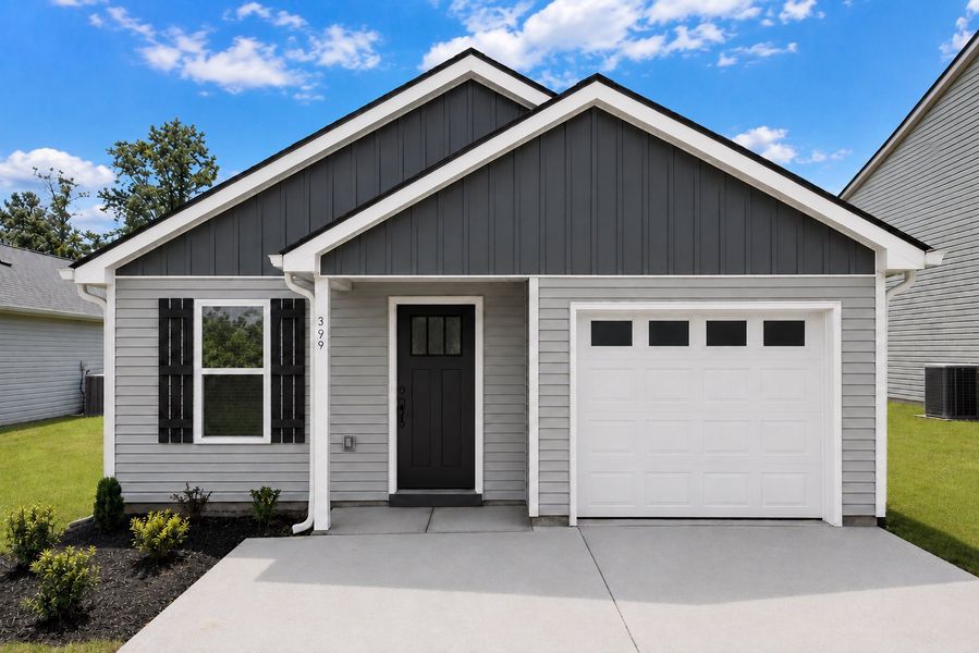Representative exterior photo of a completed home built from the Yale by Enchanted Homes in Arcadia Village, Spartanburg, SC (Image 2). Representative exterior photo of a completed home built from the Yale by Enchanted Homes in Arcadia Village, Spartanburg, SC (Image 2).