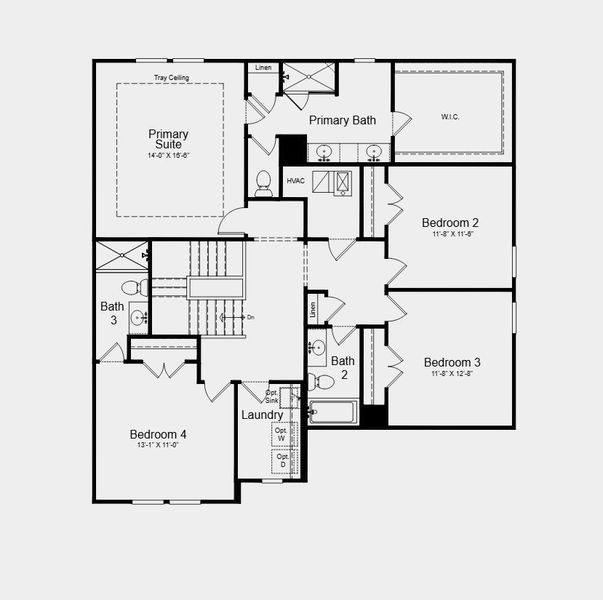 2D floor plan layout for the Aspire by Taylor Morrison in Weatherfield, Buford, GA (Image 4).