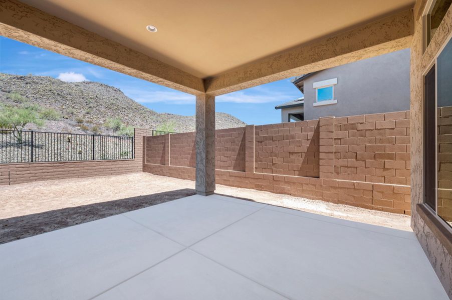 Exterior details and patio area of a home in Meridian at Northpointe at Vistancia, Peoria (Image 3). Exterior details and patio area of a home in Meridian at Northpointe at Vistancia, Peoria (Image 3).