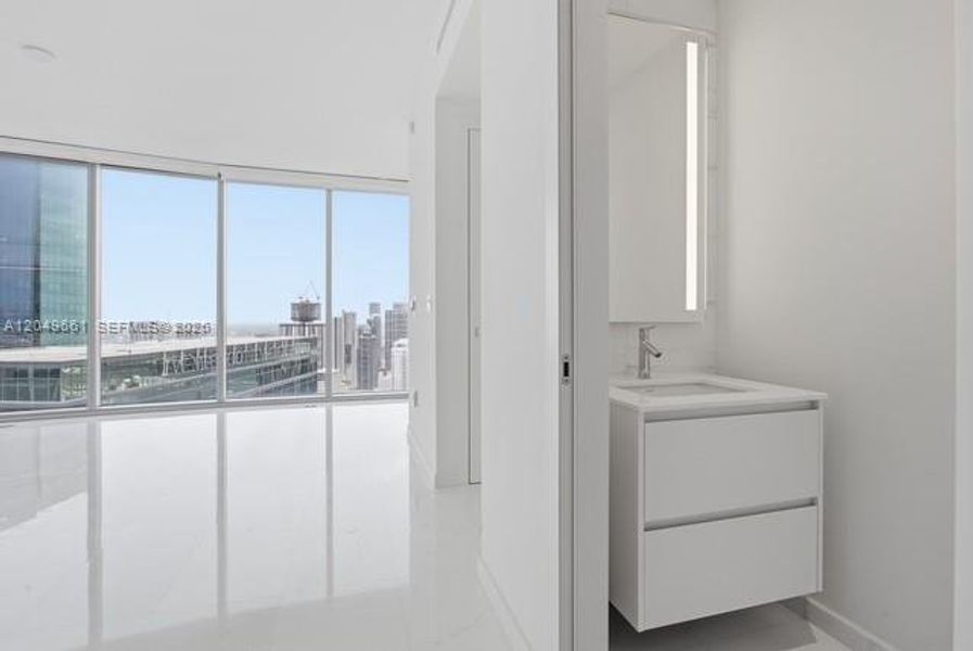 Furnished interior view inside a new home in Aston Martin Residences, Miami (Image 11).